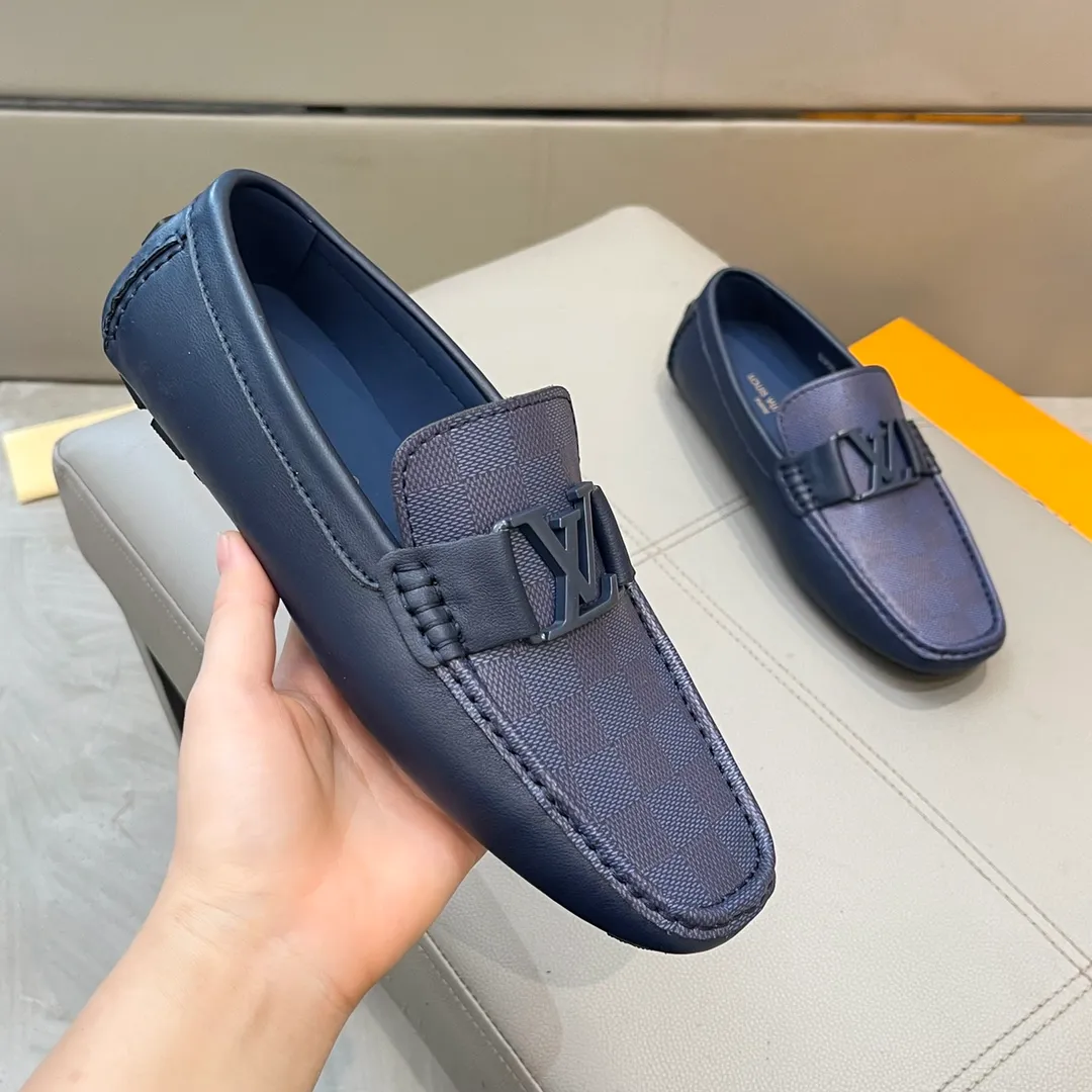 Factory price: 460💰LV men's beanie shoes 2025 official website synchronized <market top version> imported cowhide ➕ blue cowhide original packaging. Size 38-45